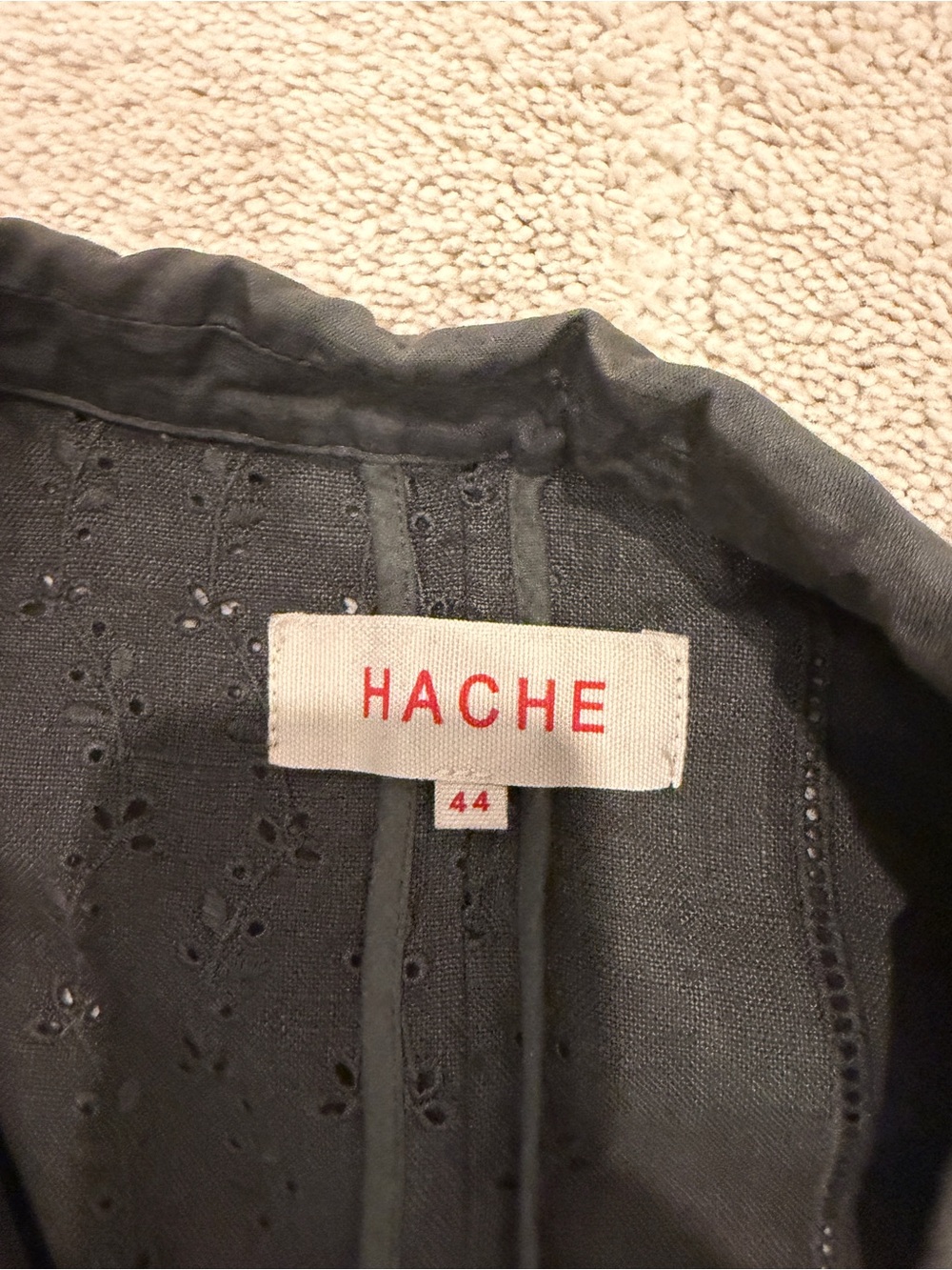 HACHE Eyelet linen jacket  in gorgeous  pale grey green